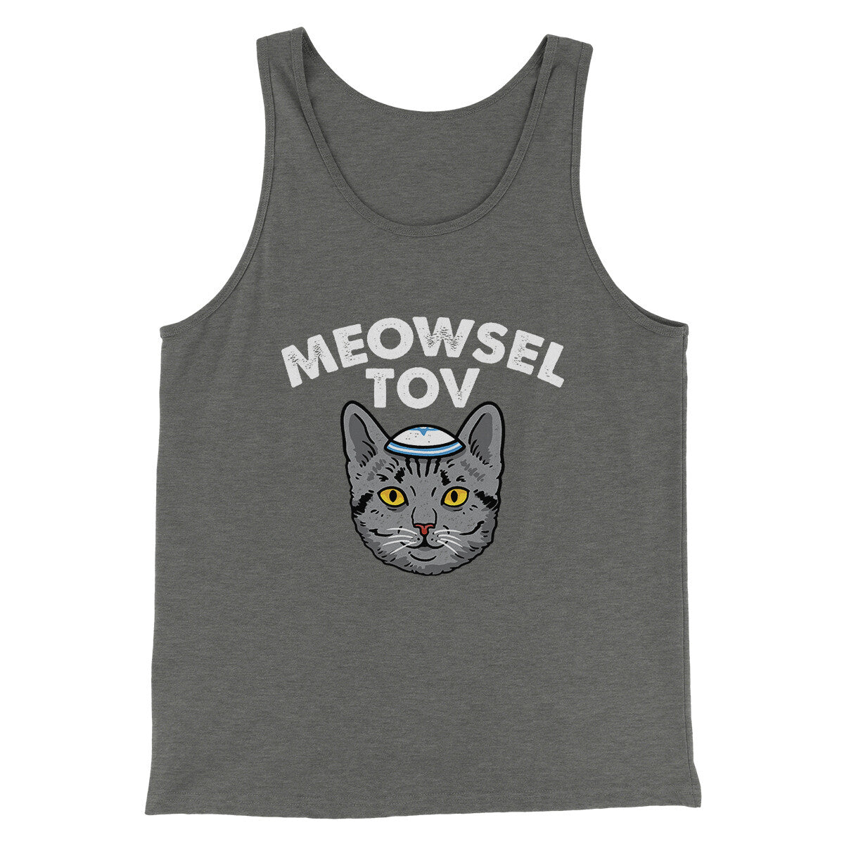 Meowsel Tov Funny Hanukkah Men/Unisex Tank Top | Funny Shirt from Famous In Real Life