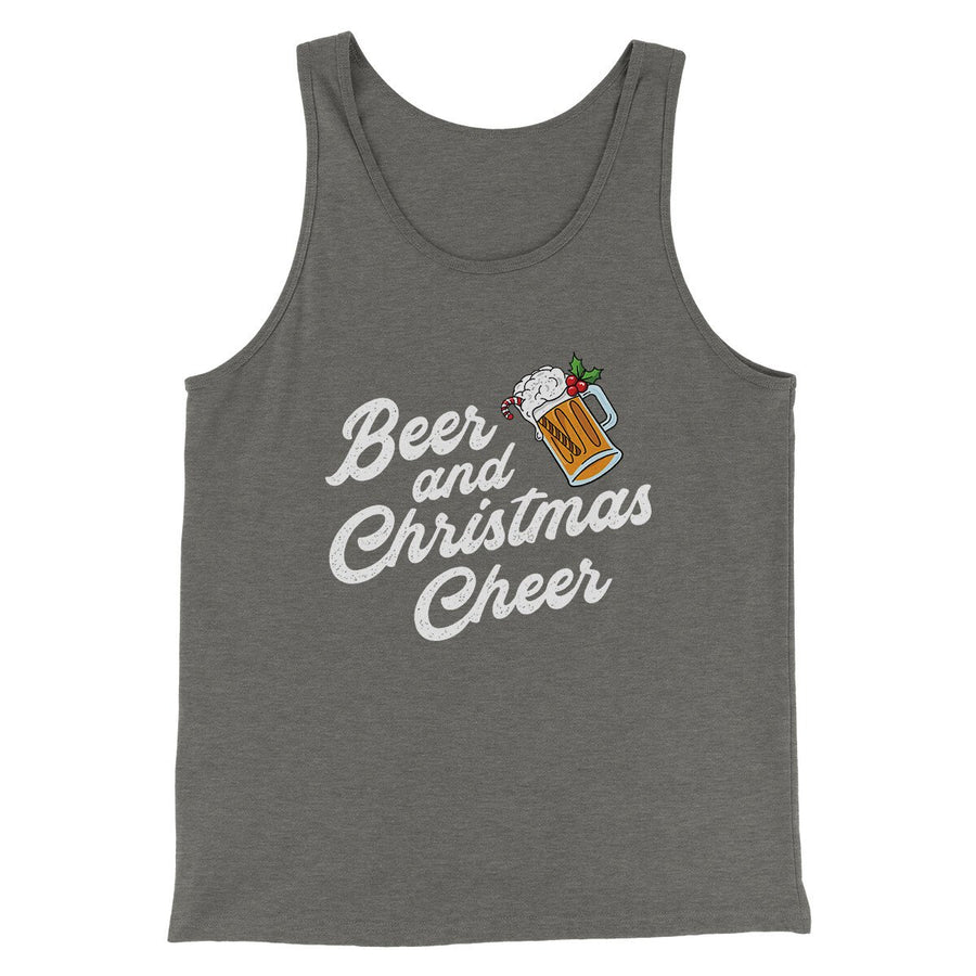 Beer And Christmas Cheer Men/Unisex Tank Top | Funny Shirt from Famous In Real Life