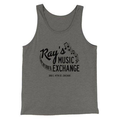 Rays Music Exchange Men/Unisex Tank Top Grey TriBlend | Funny Shirt from Famous In Real Life