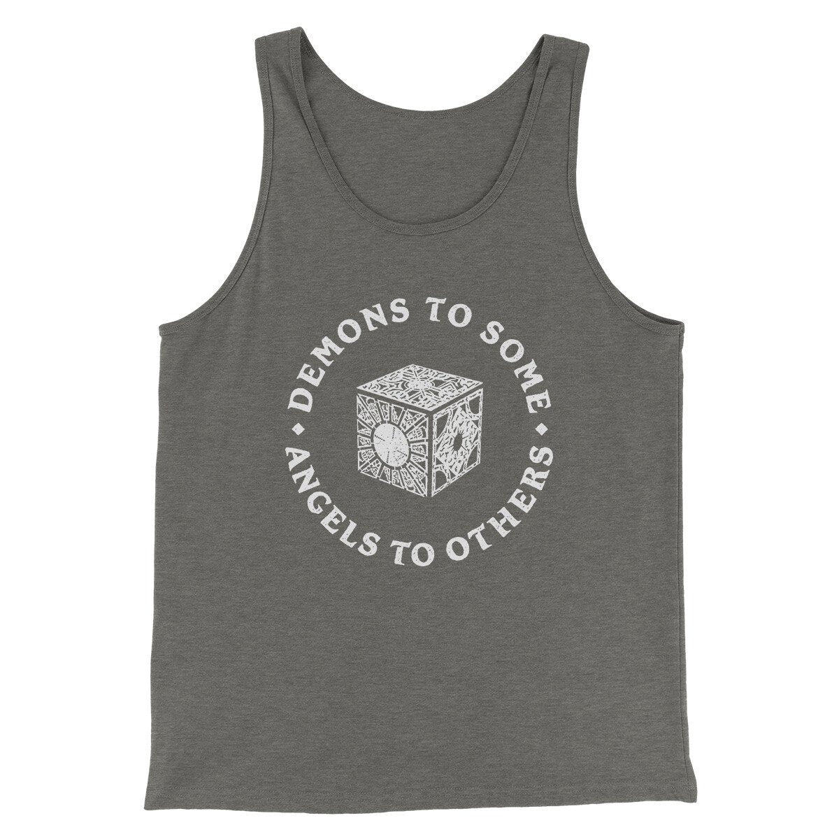 Demons To Some Angels To Others Funny Movie Men/Unisex Tank Top Grey TriBlend | Funny Shirt from Famous In Real Life