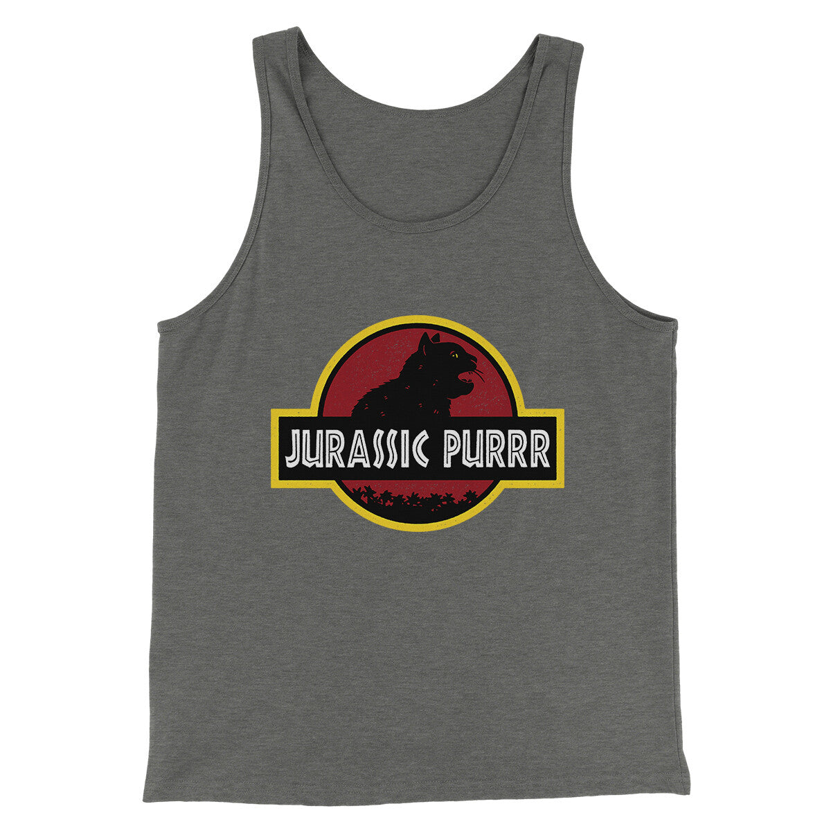 Jurassic Purr Funny Movie Men/Unisex Tank Top | Funny Shirt from Famous In Real Life
