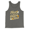 Here For A Gourd Time Funny Thanksgiving Men/Unisex Tank Top Grey TriBlend | Funny Shirt from Famous In Real Life
