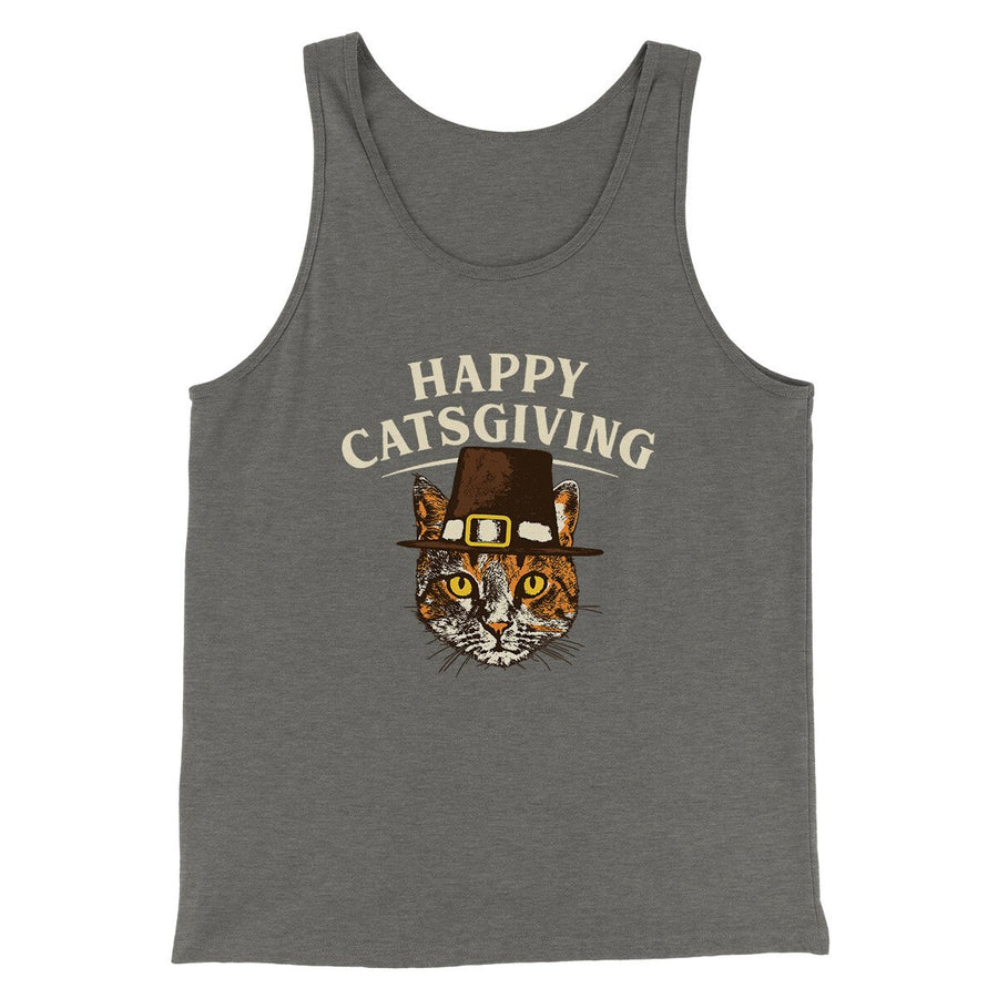 Happy Catsgiving Funny Thanksgiving Men/Unisex Tank Top | Funny Shirt from Famous In Real Life