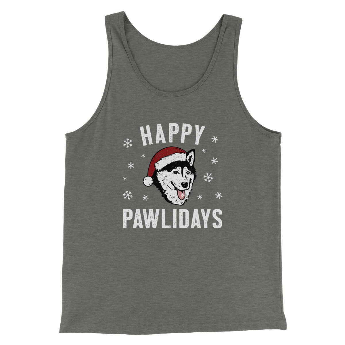 Happy Pawlidays Men/Unisex Tank Top | Funny Shirt from Famous In Real Life