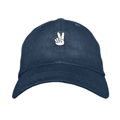 Peace Sign Dad Hat Navy | Funny Shirt from Famous In Real Life