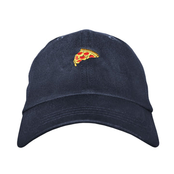 Pizza Embroidered Dad Hat - Low Profile Adjustable Cap, Cotton Twill, One Size Fits Most