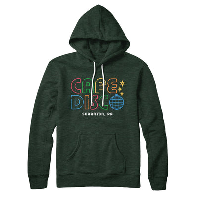 Cafe Disco Hoodie Heather Forest | Funny Shirt from Famous In Real Life