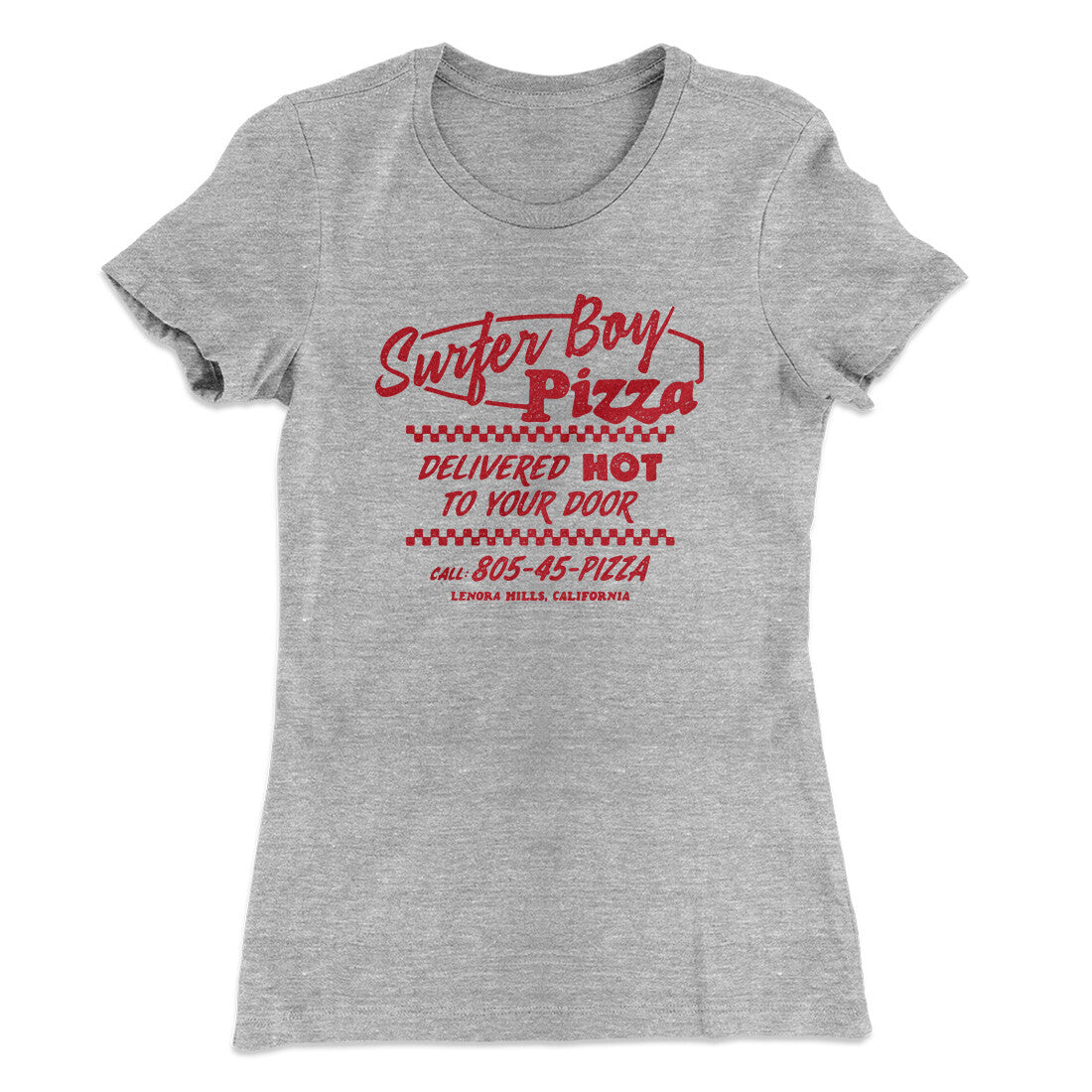 Surfer Boy Pizza Women's T-Shirt | Funny Shirt from Famous In Real Life