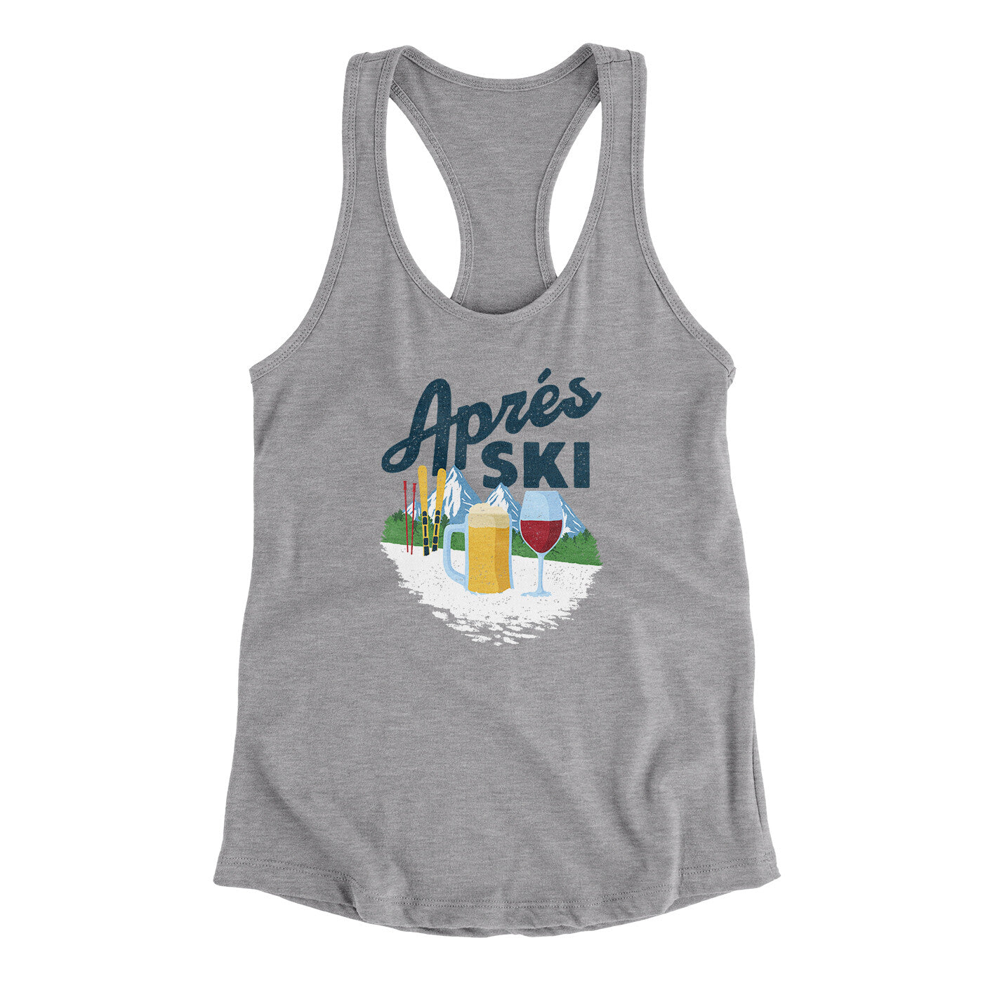 Aprés Ski Women's Racerback Tank Heather Grey | Funny Shirt from Famous In Real Life