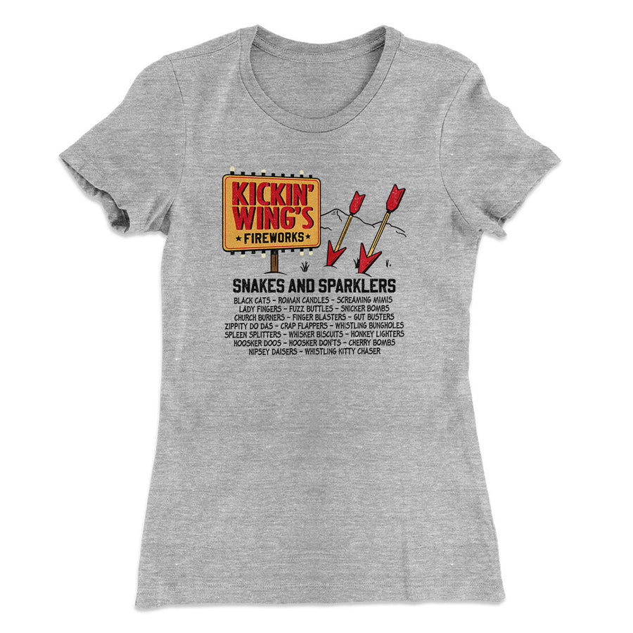 Kickin' Wing's Fireworks Women's T-Shirt | Funny Shirt from Famous In Real Life