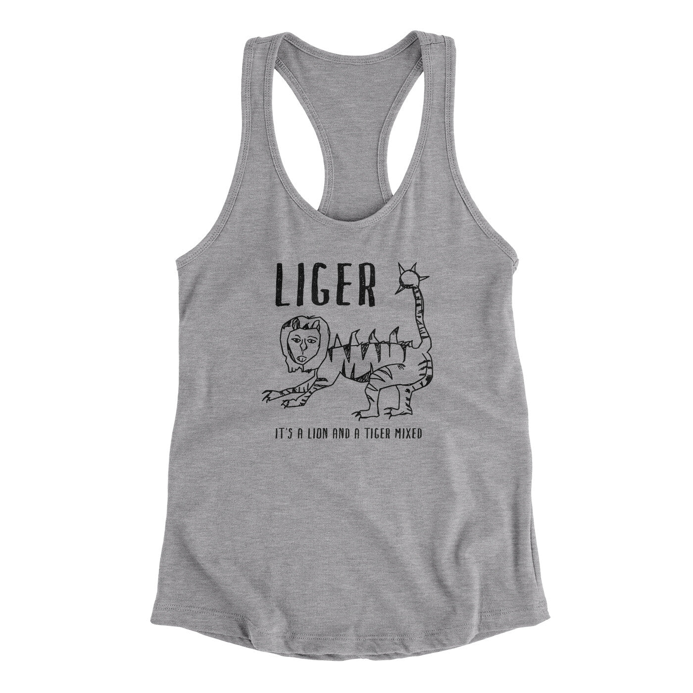 Liger Women's Racerback Tank Heather Grey | Funny Shirt from Famous In Real Life
