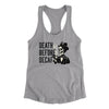 Death Before Decaf Women's Racerback Tank Heather Grey | Funny Shirt from Famous In Real Life