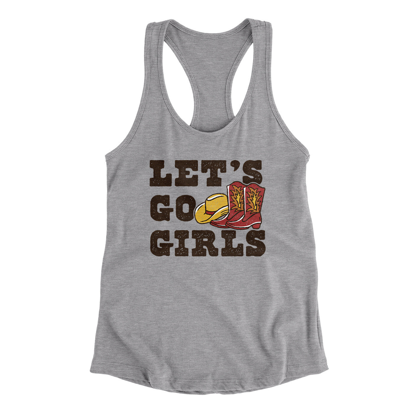 Lets Go Girls Women's Racerback Tank Heather Grey | Funny Shirt from Famous In Real Life