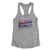 Here To Chew Bubble Gum Women's Racerback Tank Heather Grey | Funny Shirt from Famous In Real Life