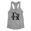 I Chainsaw Texas Women's Racerback Tank Heather Grey | Funny Shirt from Famous In Real Life