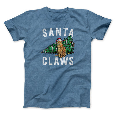 Santa Claws Men/Unisex T-Shirt Heather Indigo | Funny Shirt from Famous In Real Life