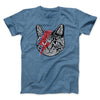 Bowie Cat Men/Unisex T-Shirt Heather Indigo | Funny Shirt from Famous In Real Life