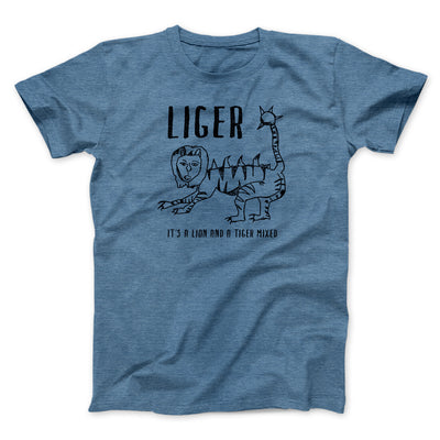 Liger Men/Unisex T-Shirt Heather Indigo | Funny Shirt from Famous In Real Life