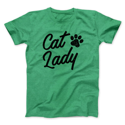 Cat Lady Men/Unisex T-Shirt Heather Irish Green | Funny Shirt from Famous In Real Life