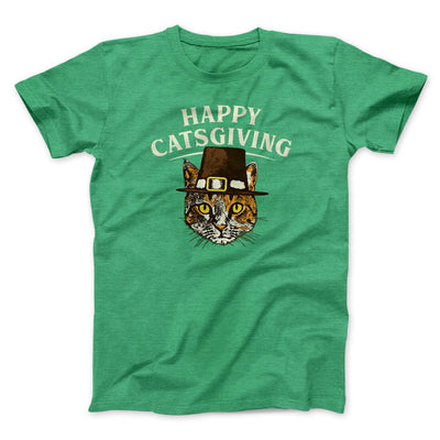 Happy Catsgiving Funny Thanksgiving Men/Unisex T-Shirt Heather Kelly | Funny Shirt from Famous In Real Life