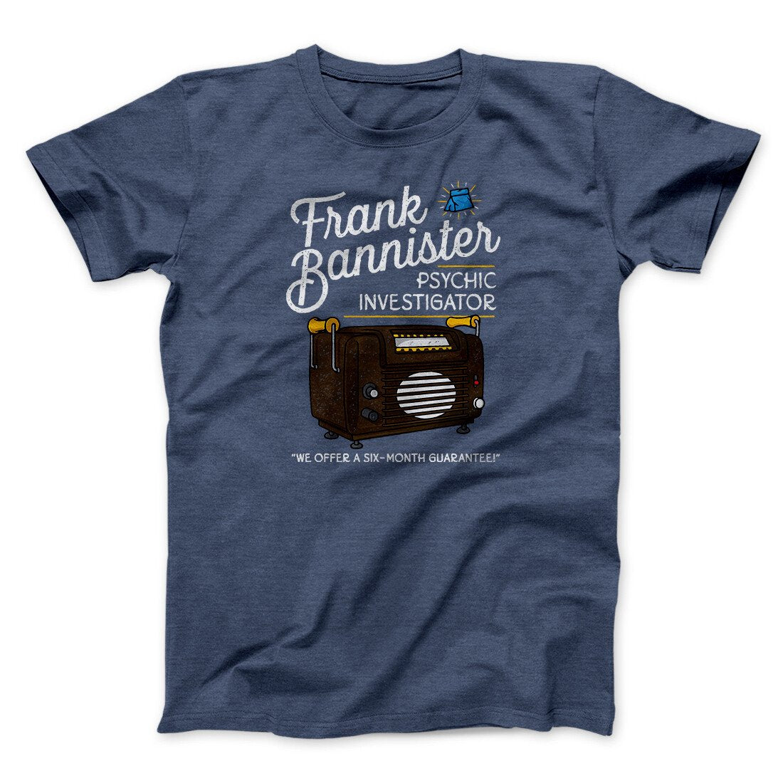 Frank Bannister Psychic Investigator Funny Movie Men/Unisex T-Shirt Heather Navy | Funny Shirt from Famous In Real Life