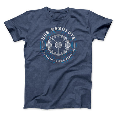 USS Resolute Men/Unisex T-Shirt Heather Navy | Funny Shirt from Famous In Real Life