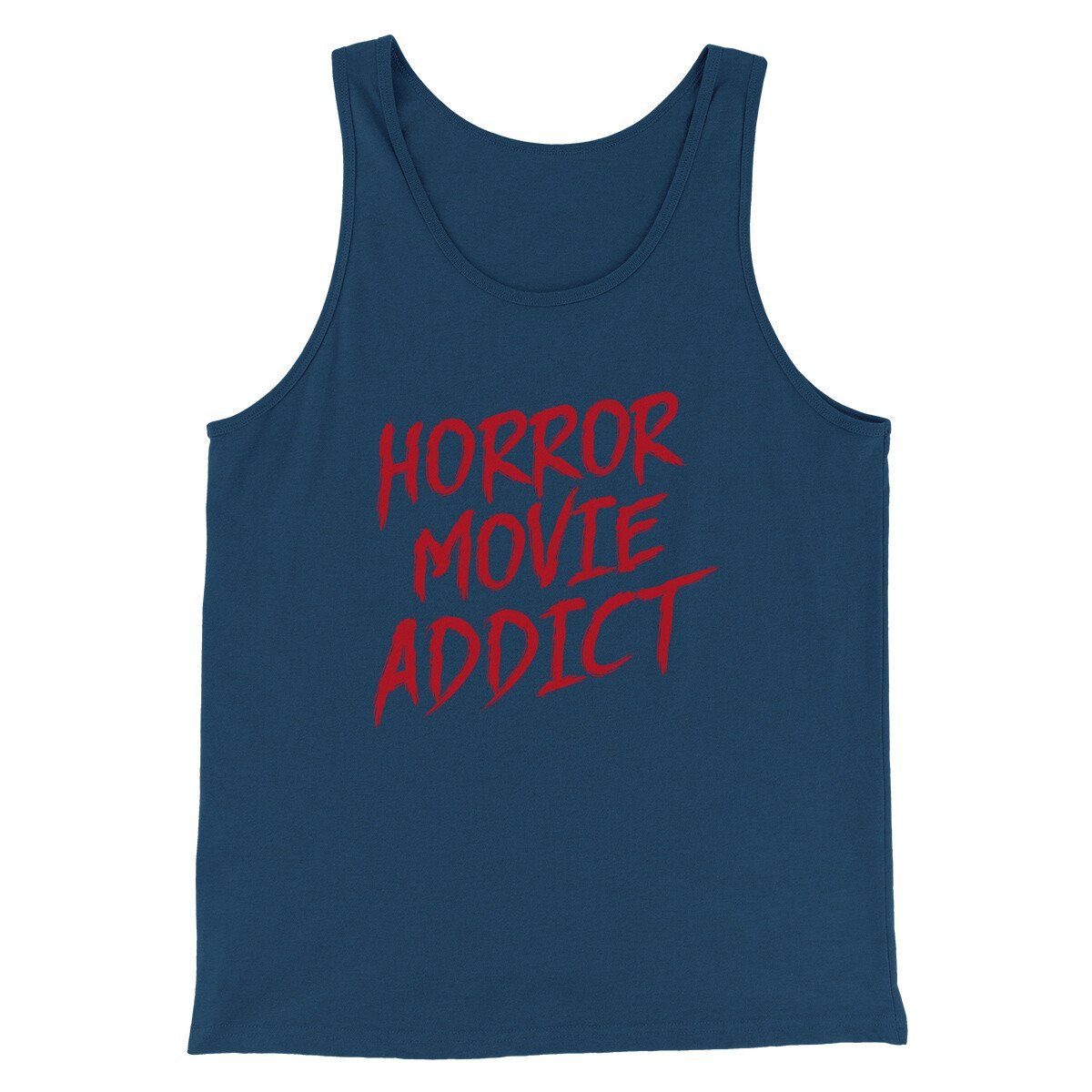 Horror Movie Addict Funny Movie Men/Unisex Tank Top Heather Navy | Funny Shirt from Famous In Real Life