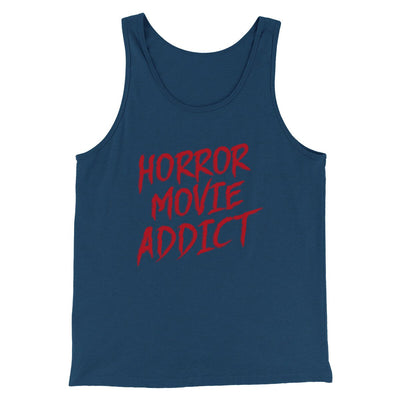 Horror Movie Addict Funny Movie Men/Unisex Tank Top Heather Navy | Funny Shirt from Famous In Real Life