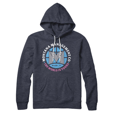 Montana Management Co Hoodie Heather Navy | Funny Shirt from Famous In Real Life