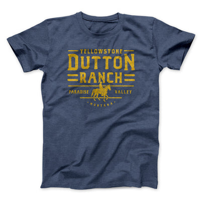 Yellowstone Dutton Ranch Men/Unisex T-Shirt Heather Navy | Funny Shirt from Famous In Real Life