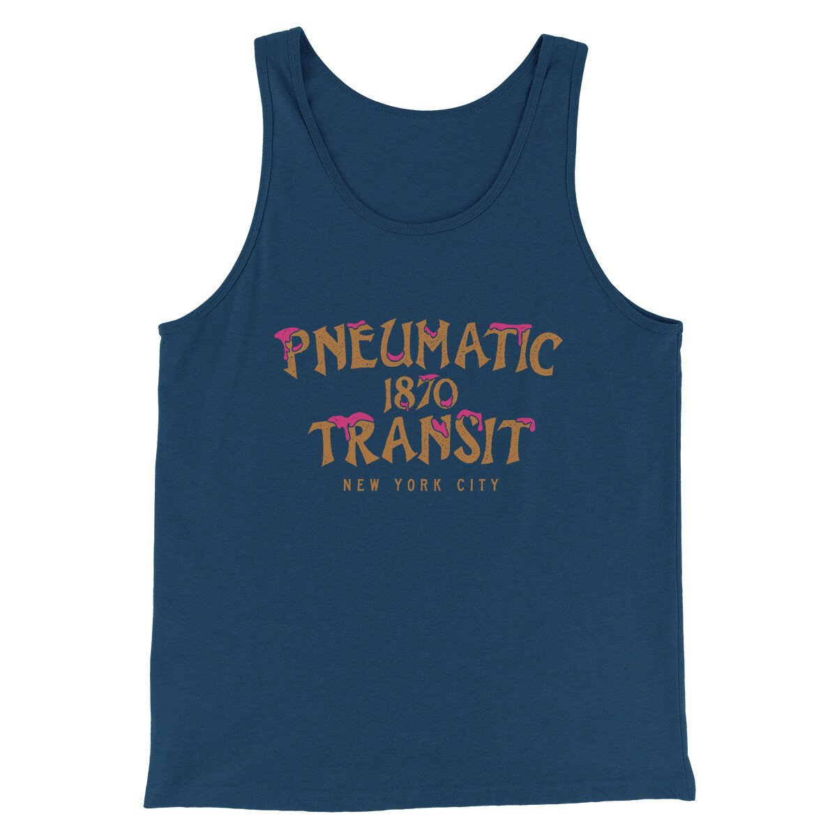 Pneumatic Transit Funny Movie Men/Unisex Tank Top Heather Navy | Funny Shirt from Famous In Real Life
