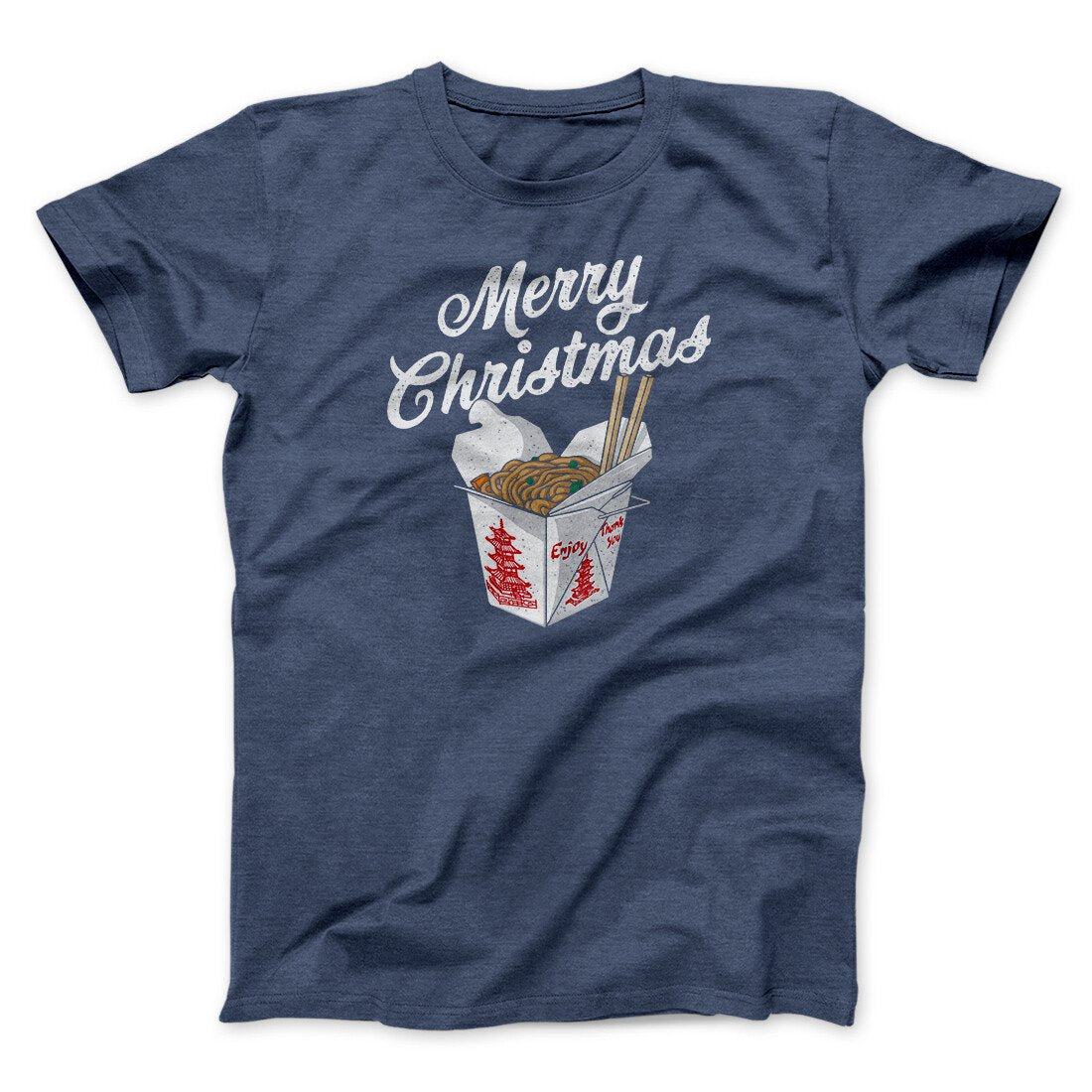 Merry Christmas Takeout Funny Hanukkah Men/Unisex T-Shirt | Funny Shirt from Famous In Real Life