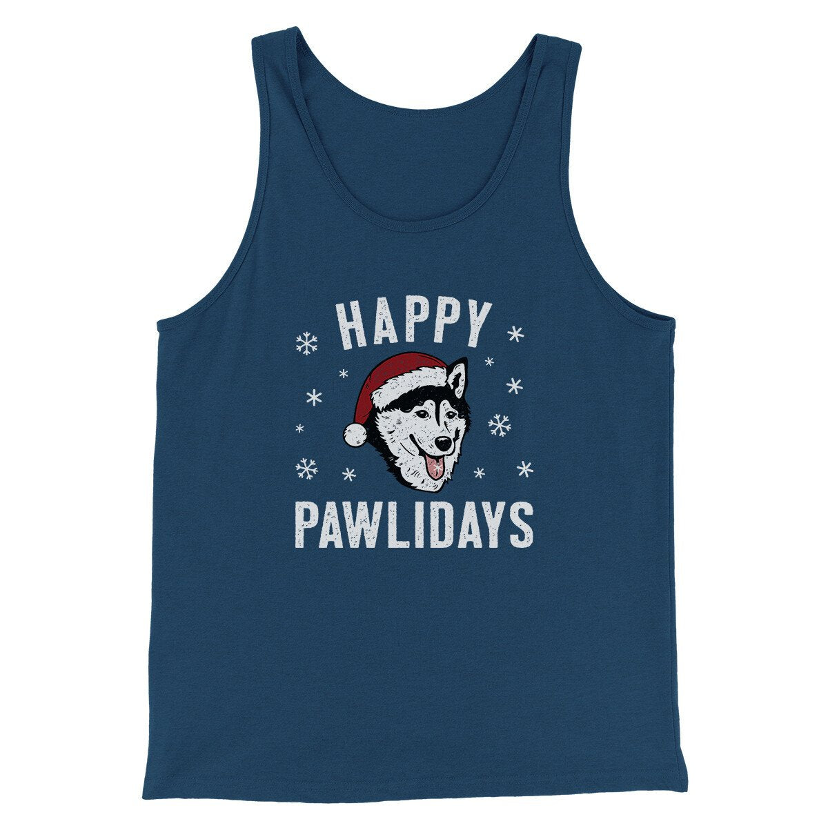 Happy Pawlidays Men/Unisex Tank Top | Funny Shirt from Famous In Real Life