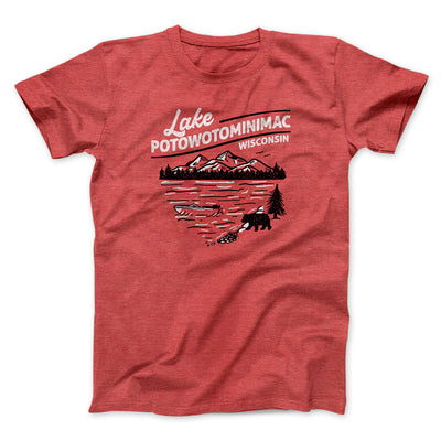 Lake Potowotominimac Funny Movie Men/Unisex T-Shirt Heather Red | Funny Shirt from Famous In Real Life