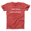I Don’t Know I Just Work Here Funny Men/Unisex T-Shirt Heather Red | Funny Shirt from Famous In Real Life