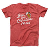 Beer And Christmas Cheer Men/Unisex T-Shirt Heather Red | Funny Shirt from Famous In Real Life