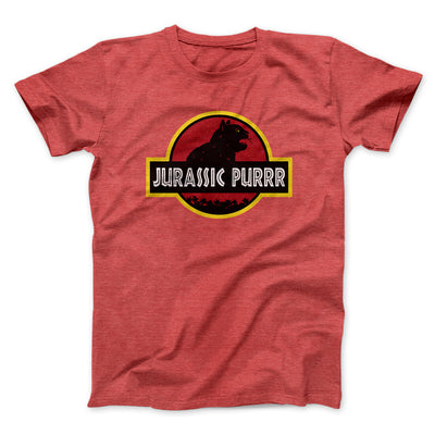 Jurassic Purr Funny Movie Men/Unisex T-Shirt Heather Red | Funny Shirt from Famous In Real Life