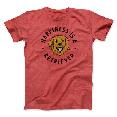 Happiness Is A Retriever Men/Unisex T-Shirt Heather Red | Funny Shirt from Famous In Real Life