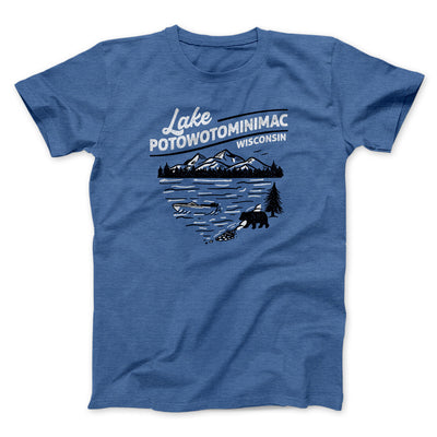 Lake Potowotominimac Funny Movie Men/Unisex T-Shirt Heather True Royal | Funny Shirt from Famous In Real Life