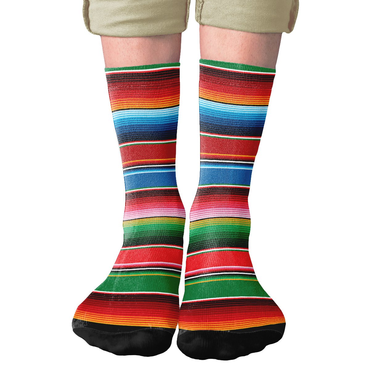 Sarape Pattern Adult Crew Socks | Funny Shirt from Famous In Real Life
