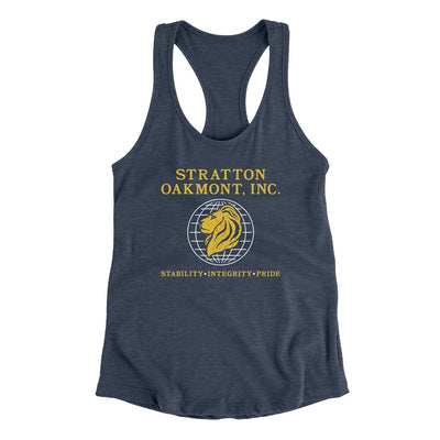 Stratton Oakmont Inc Women's Racerback Tank Indigo | Funny Shirt from Famous In Real Life