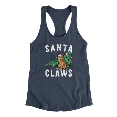 Santa Claws Women's Racerback Tank Indigo | Funny Shirt from Famous In Real Life