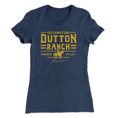 Yellowstone Dutton Ranch Women's T-Shirt Indigo | Funny Shirt from Famous In Real Life
