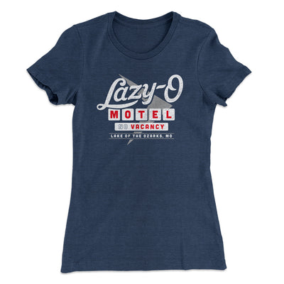 Lazy-O Motel Women's T-Shirt Indigo | Funny Shirt from Famous In Real Life
