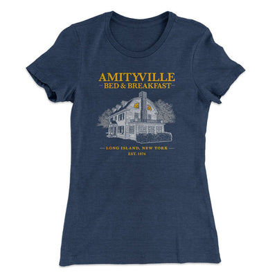 Amityville Bed And Breakfast Women's T-Shirt Indigo | Funny Shirt from Famous In Real Life
