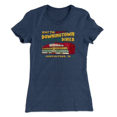 Downingtown Diner Women's T-Shirt Indigo | Funny Shirt from Famous In Real Life