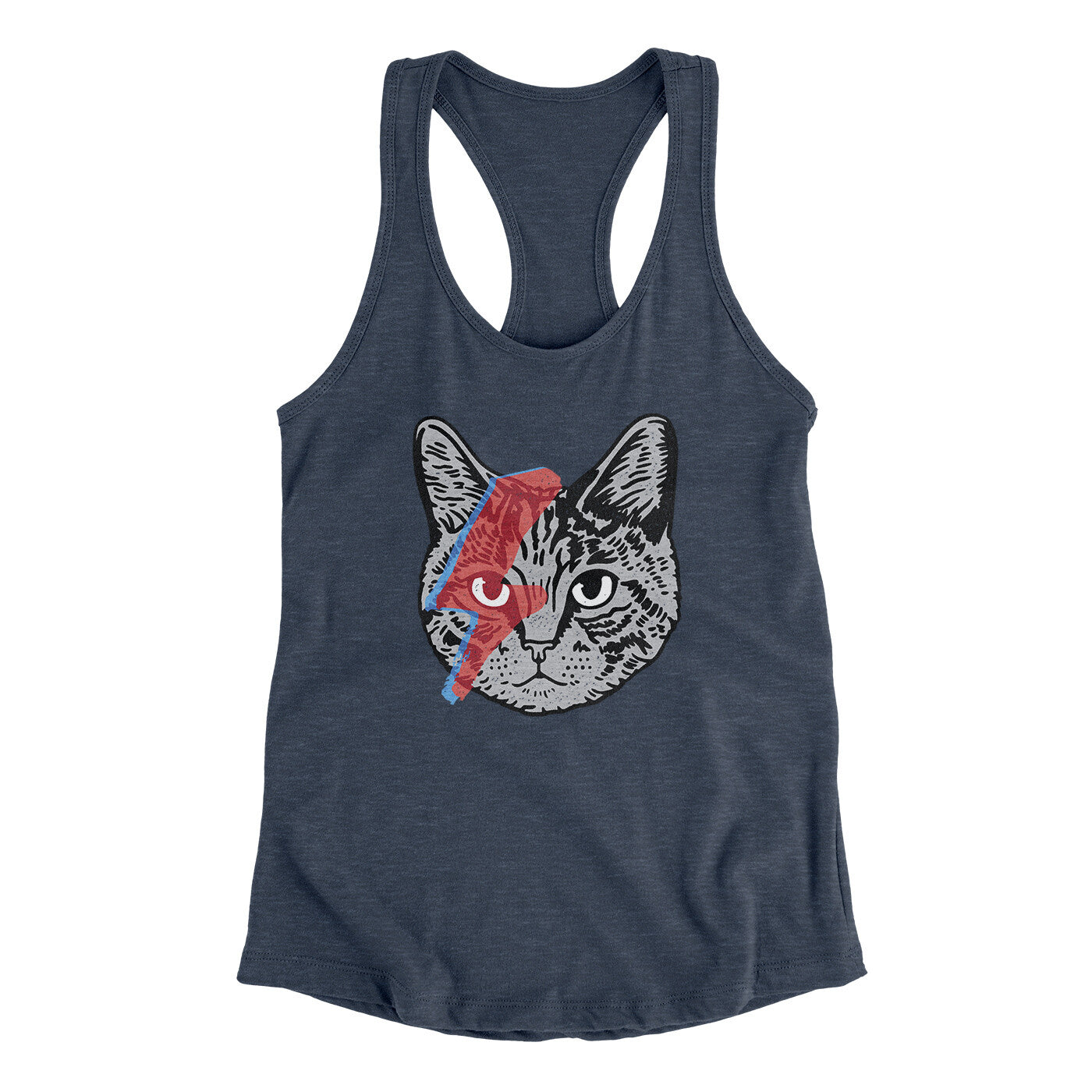 Bowie Cat Women's Racerback Tank | Funny Shirt from Famous In Real Life