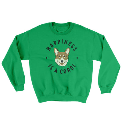 Happiness Is A Corgi Ugly Sweater Irish Green | Funny Shirt from Famous In Real Life
