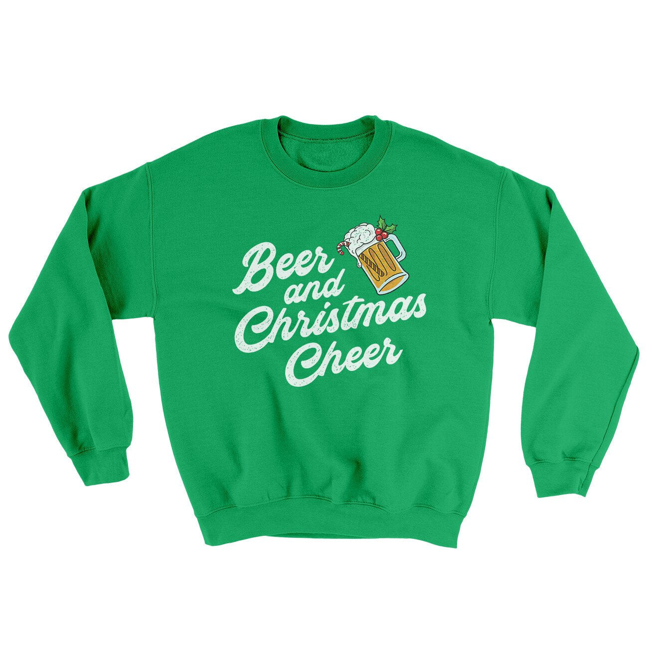 Beer And Christmas Cheer Ugly Sweater Irish Green | Funny Shirt from Famous In Real Life