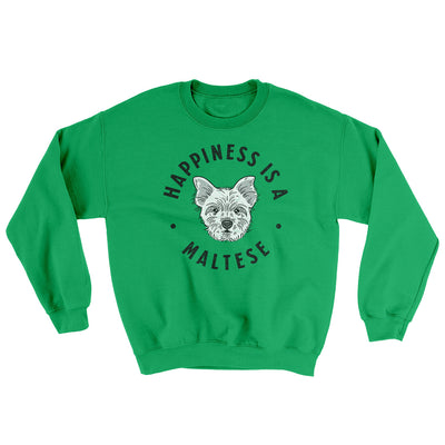 Happiness Is A Maltese Ugly Sweater Irish Green | Funny Shirt from Famous In Real Life